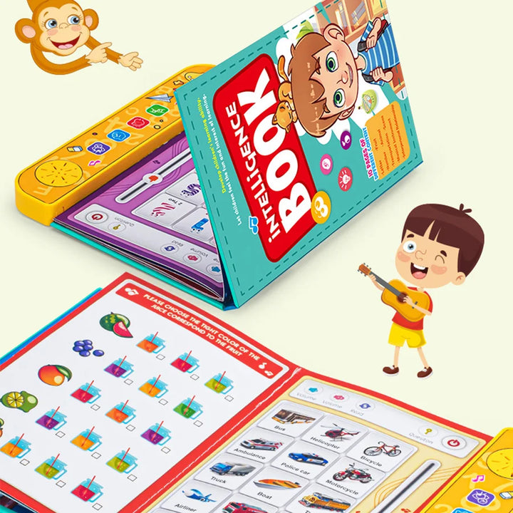 Kids' English Learning Intelligence Touch Book, Early Education Knowledge with Sound Function, Reusable Pen, Birthdays Gift